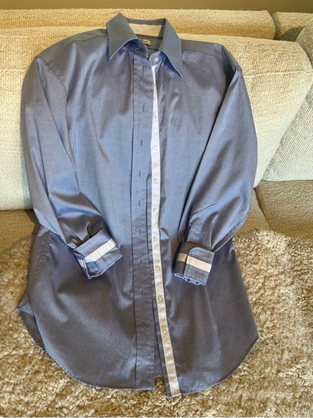 Cortland Park classic button up oxford shirt with white accent trim